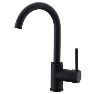 Single Handle Kitchen Sink Faucet Single Hole Modern Brass Kitchen Faucets High Arc Bar Basin Taps Matte Black