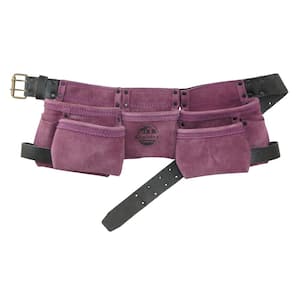 9-Pocket Children Tool Apron in Purple Suede Leather