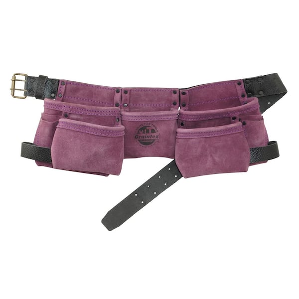 Graintex 9-Pocket Children Tool Apron in Purple Suede Leather