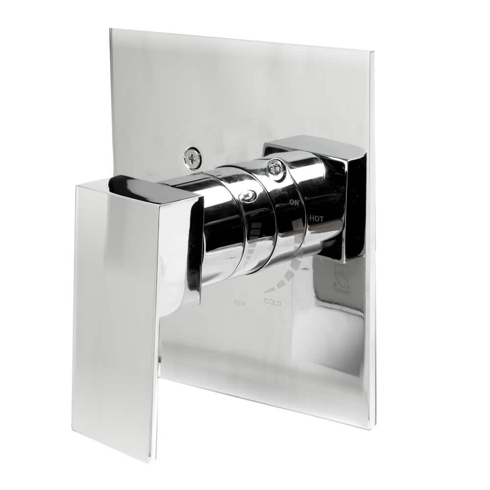 Polished Chrome Modern Square Shower Mixer with Lever