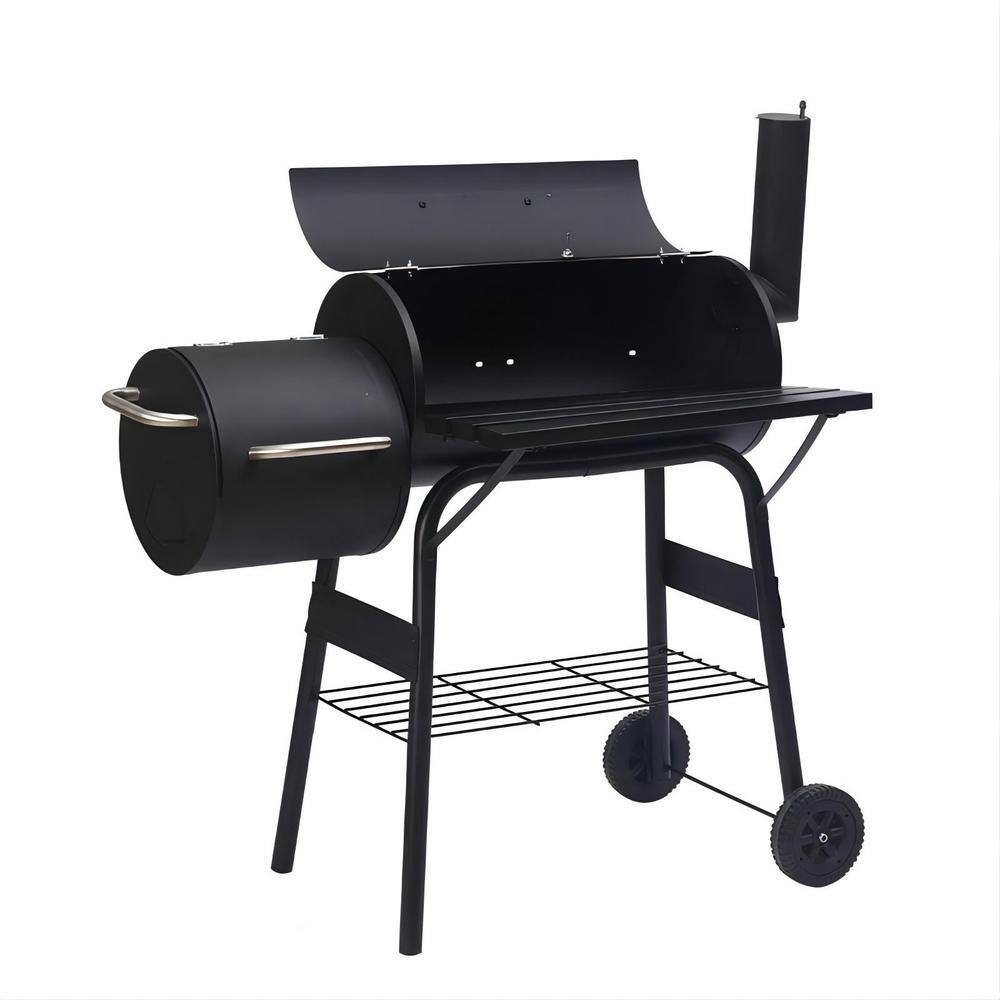 SKONYON Classic Charcoal Grill in Black with Offset Smoker SGFT88186 ...