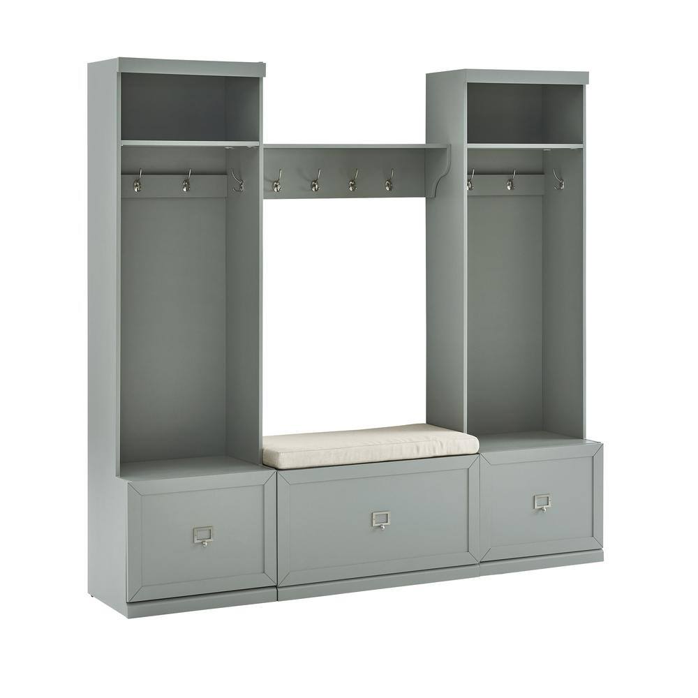 Grey hall tree with storage online bench