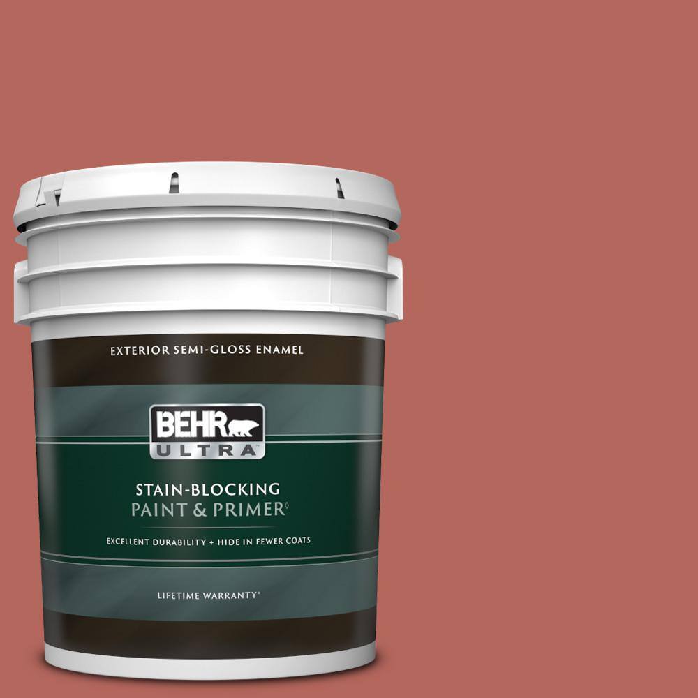 5 gal. #180D-6 Mineral Red Semi-Gloss Enamel Exterior Paint & Primer