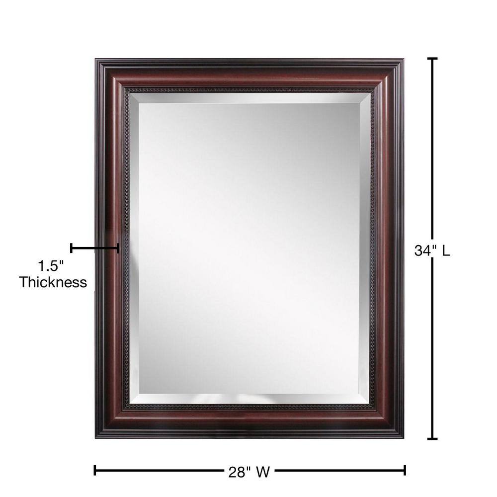 Colonial Love Deep Cherry 28" x 34" Rectangular Wall Mirror