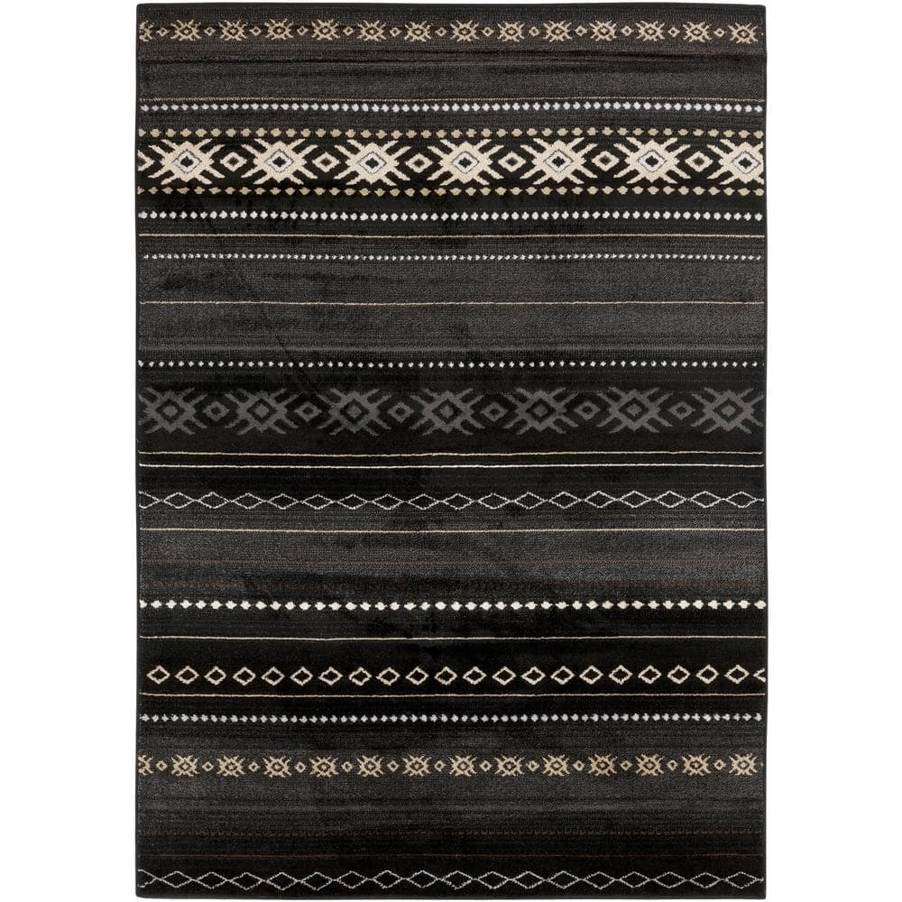 Livabliss Zuni Black 9 ft. x 13 ft. Indoor Rustic Area Rug