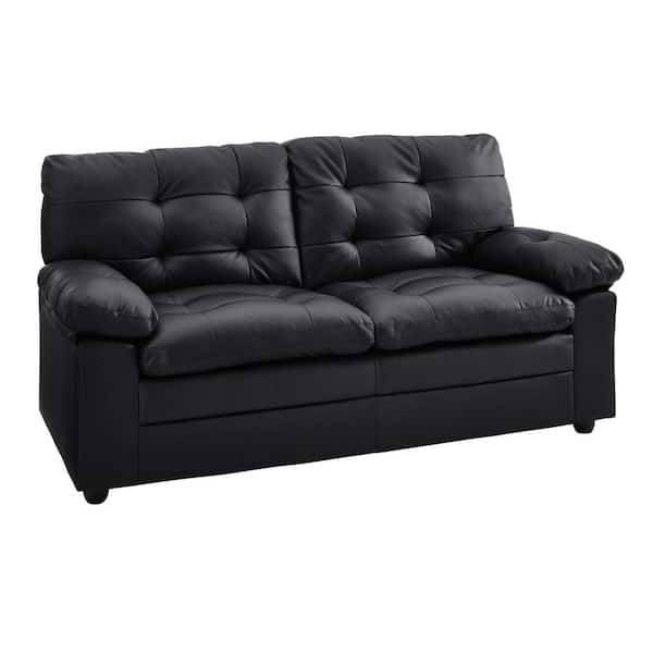 Dwell Home Inc Grayson 71 in. Straight Arm 3-Seat Sofa in Black