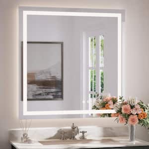 36 in. W x 36 in. H Rectangular Frameless Anti-Fog LED Mirror Wall Mount Bathroom Vanity Mirror