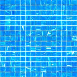 Celestial Glossy Dodger Blue 12 in. x 12 in. Glass Mosaic Wall and Floor Tile (20 sq. ft./case) (20-pack)