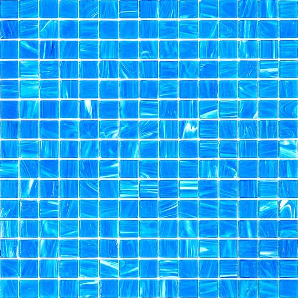 Apollo Tile Celestial Glossy Dodger Blue 12 in. x 12 in. Glass Mosaic Wall and Floor Tile (20 sq. ft./case) (20-pack)