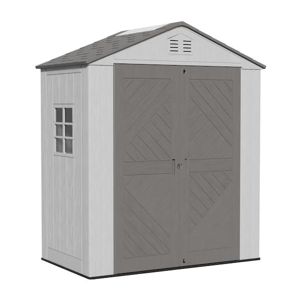 6 ft. W x 4 ft. D Outdoor Storage Shed with Floor, Lockable Resin Garden Tool Shed