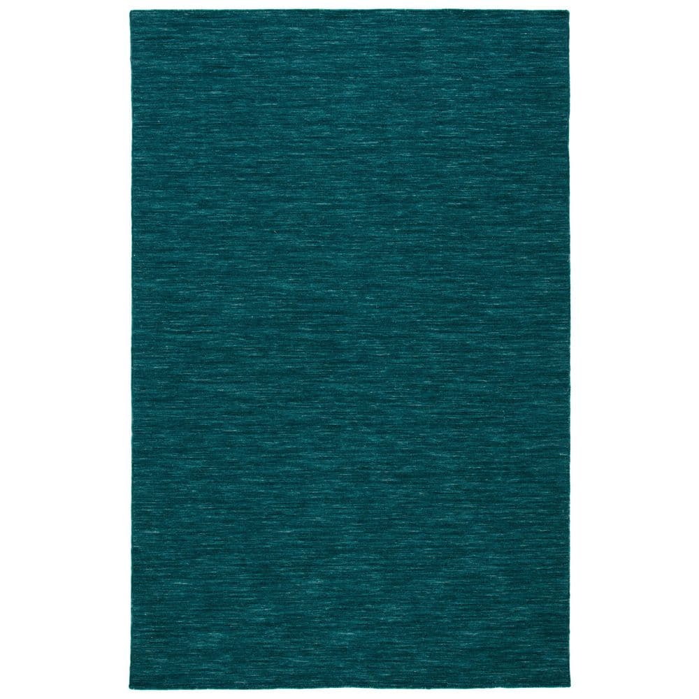 Handmade Dark Green Wool and Cotton 4' x 6' Area Rug