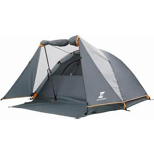 Camping Tent 2-Person, Aluminum Poles Tent with Bike Shed and Rainfly-Portable Dome Tents for Camping