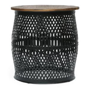 Florence Natural and Black Lace Cut Side Table
