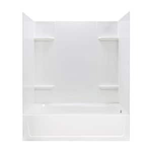 Durawall 60 in. L x 30 in. W x 73.75 in. H Rectangular Tub/ Shower Combo Unit in White with Right-Hand Drain