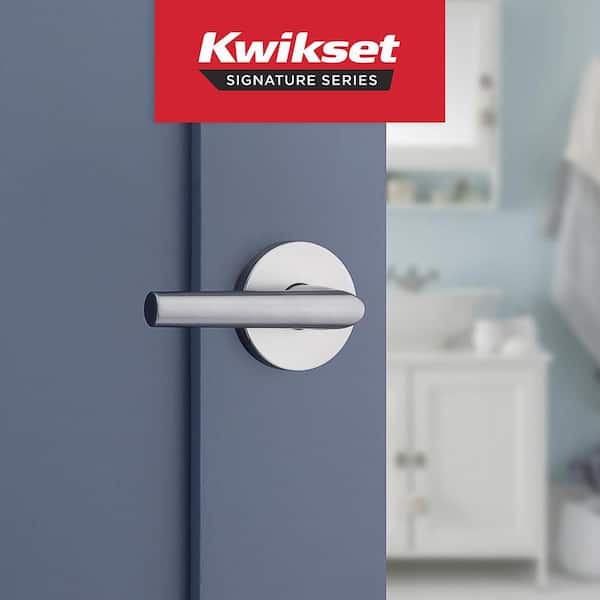 Kwikset Milan Satin Chrome Round Bed/Bath Reversible Door Handle