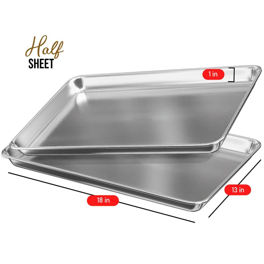JoyTable Aluminum Non-Stick Half Sheet Pan Set, 18" x 13"