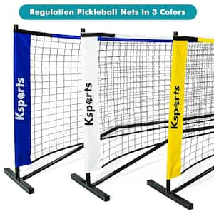 264 in. W x 36 in. H Yellow Pickleball Net with LED Shuttlecock, Carry Bag and 2 Game Balls