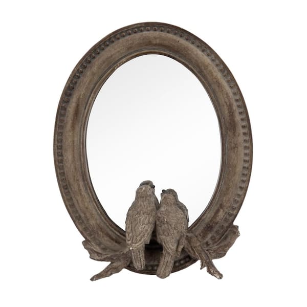 Miscool Anky 7.5 in. W x 9.5 in. H Resin Framed Brown Floor Decorative Mirror