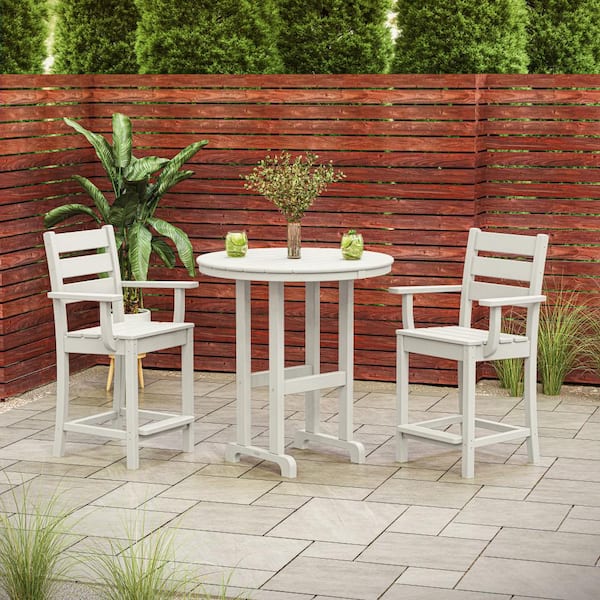 Grant Park White 3-Piece HDPE Plastic Farmhouse Counter Set