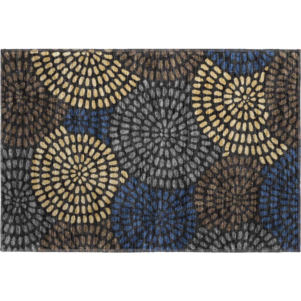 Mayfield Premium Machine Washable Abstract AMF2492 Black 3 ft. x 4 ft. Area Rug price history on PriceWatchPro