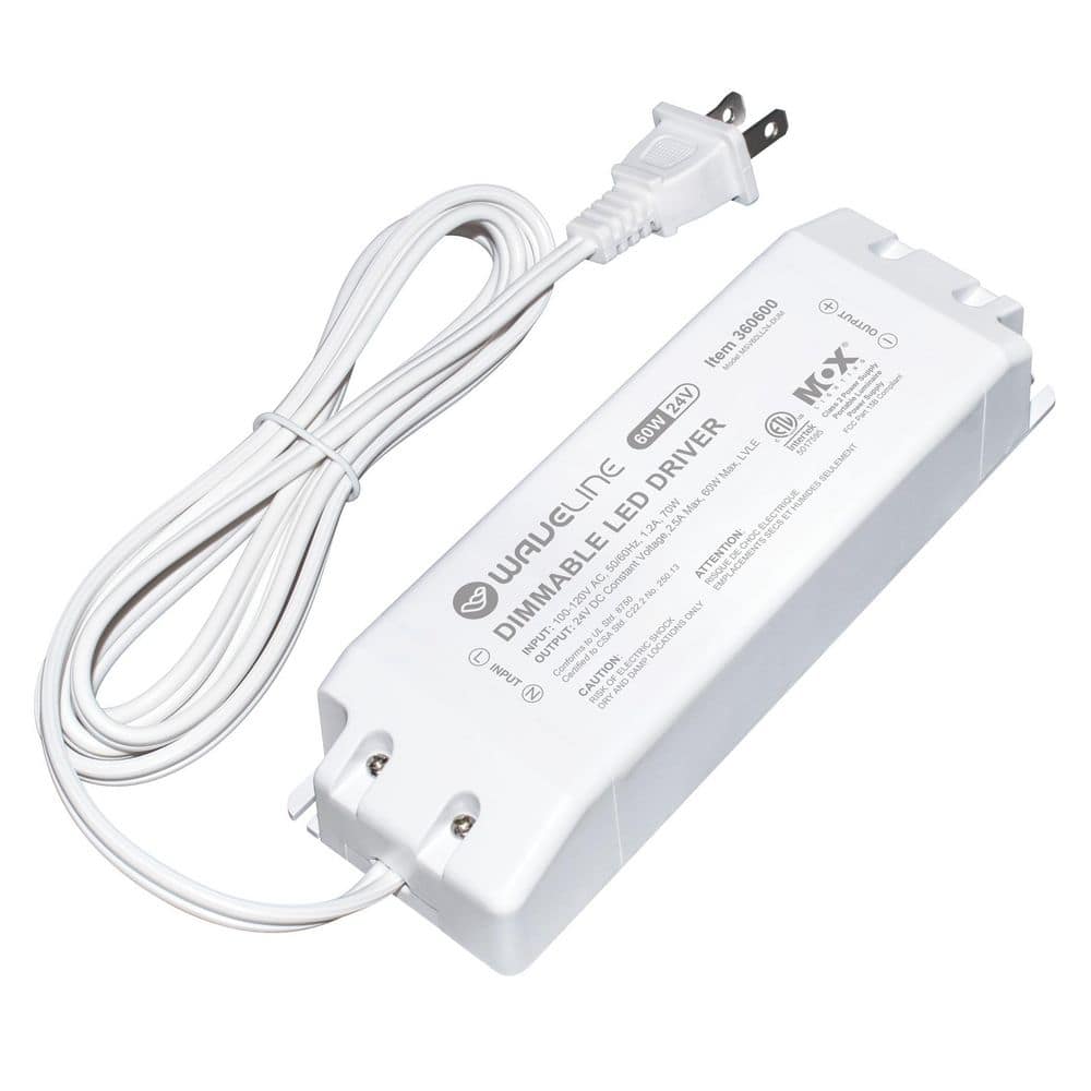 WaveLine White Dimmable Driver Power Supply, TRIAC Dimmer Switch Compatible for LED Lighting-24V, 60W price history on PriceWatchPro