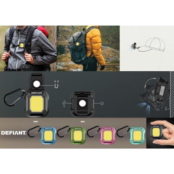 Defiant 2 pk 200 Lumen Mini Rechargeable LED Utility Light