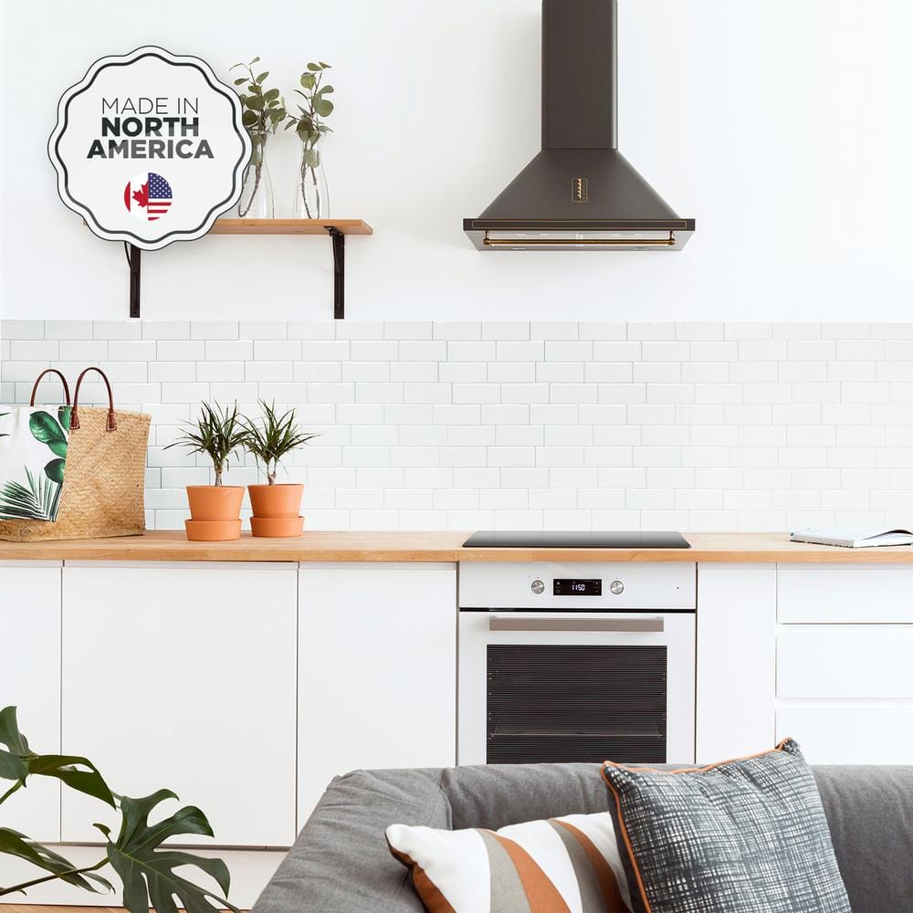 White and Gray Peel and Stick Gel Backsplash Tiles, 12'' x 8''