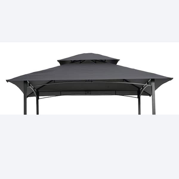 8 x 5 ft. Grill Gazebo Replacement Canopy Only NO Metal Structure Double Tiered BBQ Tent Roof Top Cover