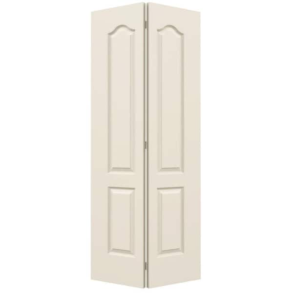 JELD-WEN 36 in. x 80 in. Princeton Vanilla Painted Smooth Molded Composite Closet Bi-fold Door