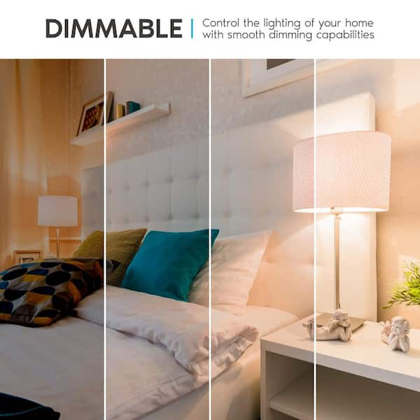 100-Watt Equivalent A19 Dimmable LED Light Bulb Enclosed Fixture Rated 3000K Warm White (4-Pack)