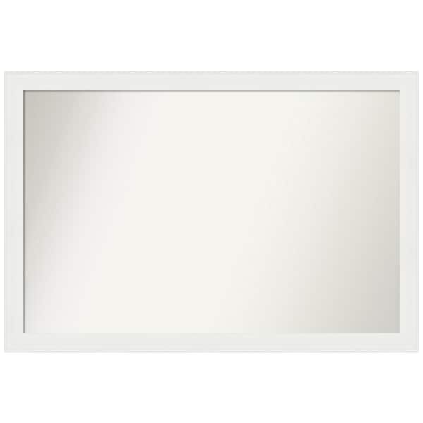 Amanti Art Vanity White Narrow 43.5 in. x 29.5 in. Custom Non-Beveled Recycled Polystyrene Framed Bathroom Vanity Wall Mirror