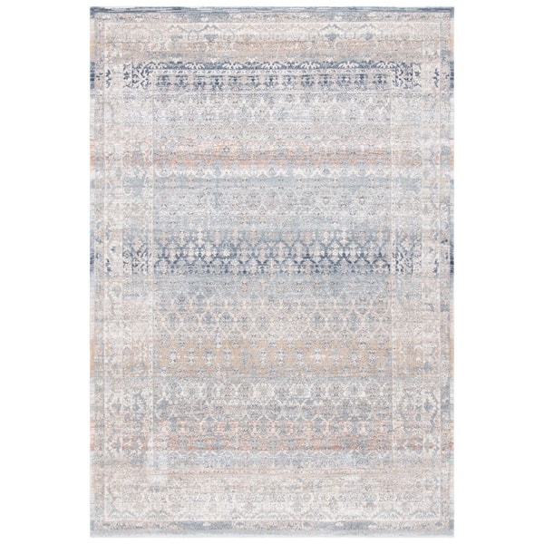Martha Stewart Ivory/Gray 5 ft. x 8 ft. Border Gradient Area Rug