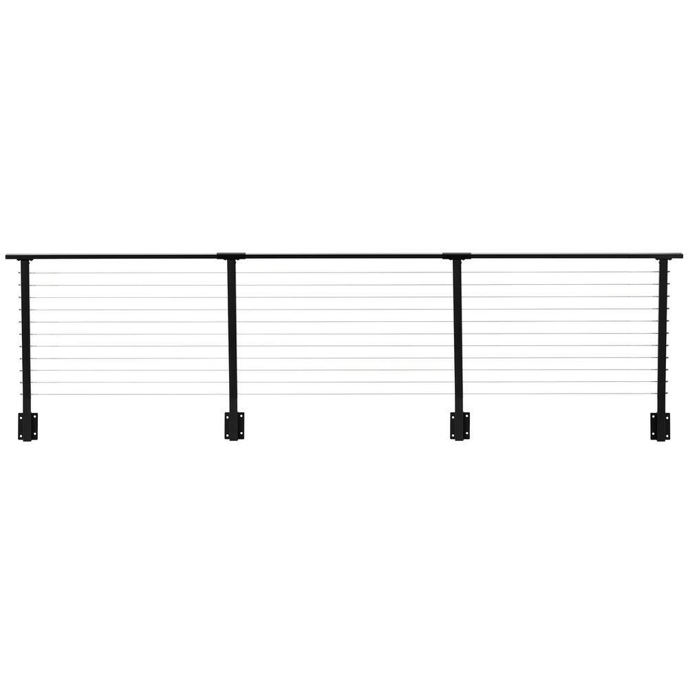 CityPost 18 ft. Black Deck Cable Railing 36 in. Face Mount CP18BDF