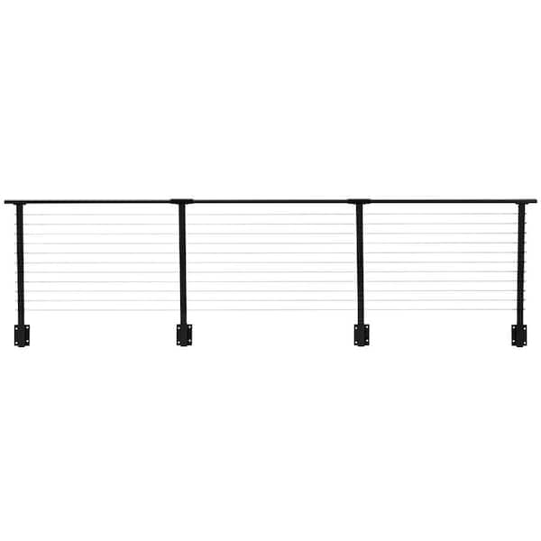 CityPost 18 ft. Black Deck Cable Railing 36 in. Face Mount