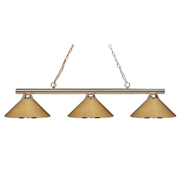 Filament Design Lawrence 3-Light Polished Brass Incandescent Ceiling Island Light