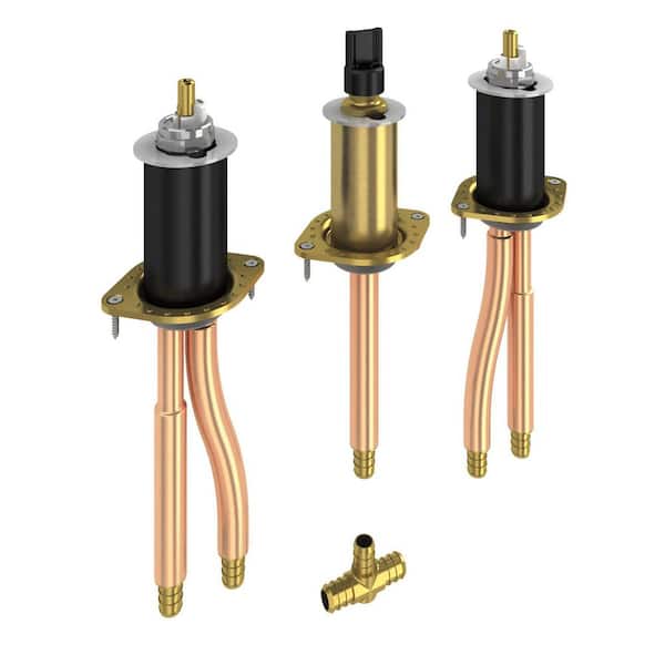 2-Handle Flexible Mount Roman Tub Faucet Rough-In Kit with PEX Crimp