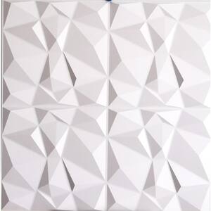 3D Falkirk Retro IV 24 in. x 24 in. White Faux Geometric PVC Decorative Wall Paneling (5-Pack)