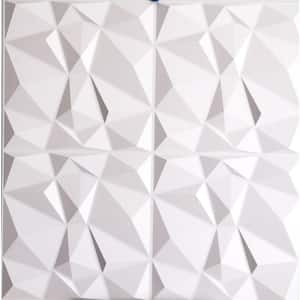 3D Falkirk Retro IV 24 in. x 24 in. White Faux Geometric PVC Decorative Wall Paneling