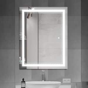 36 in. W x 28 in. H Rectangular Frameless LED Lights Wall Bathroom Vanity Mirror in Silver