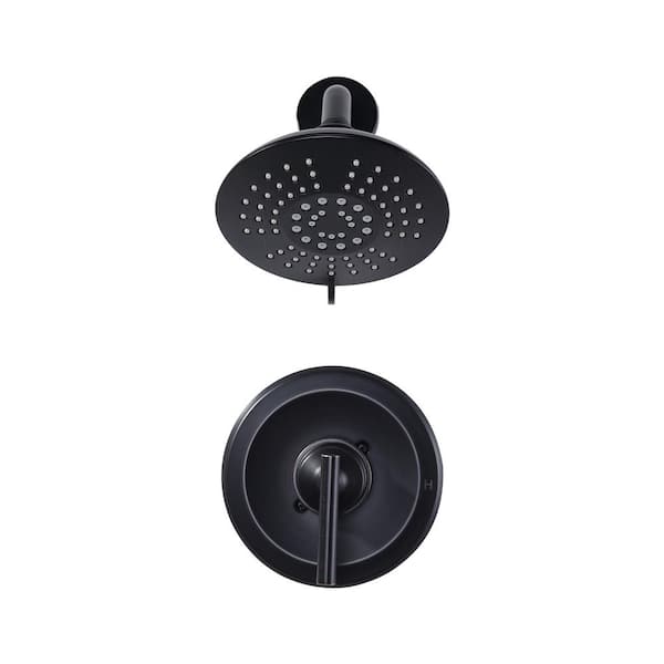 IVIGA 5-Spray Patterns with 1.8 GPM 6 in. Wall Mount Rain Fixed Shower Head with Brass Valve in Oil Rubbed Bronze