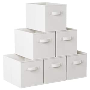 13 in. x 13 in. x 15 in. White Cube Storage Bin