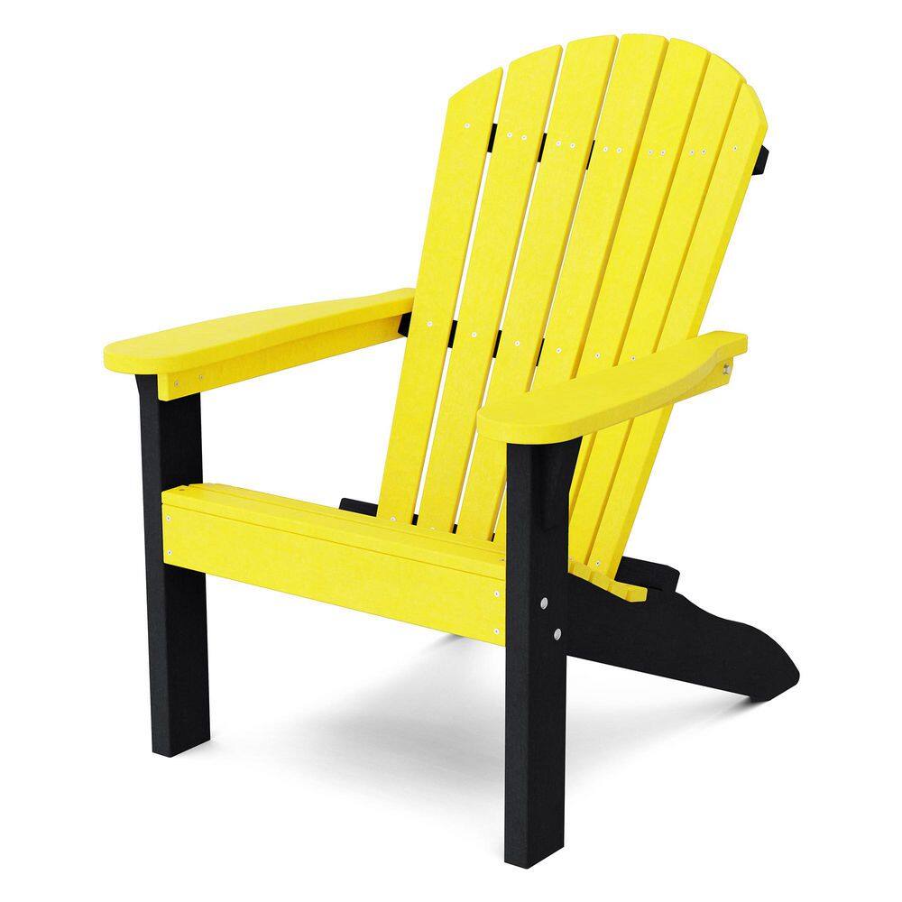Heritage Lemon Yellow and Black HDPE Plastic Outdoor Sunset Adirondack Chair price history on PriceWatchPro