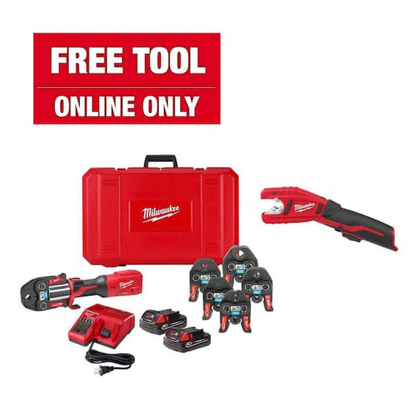 Milwaukee M18 18-Volt Lithium-Ion Brushless Cordless FORCE LOGIC Press Tool ACR Jaw Kit with M12 Copper Tubing Cutter (2-Tool)