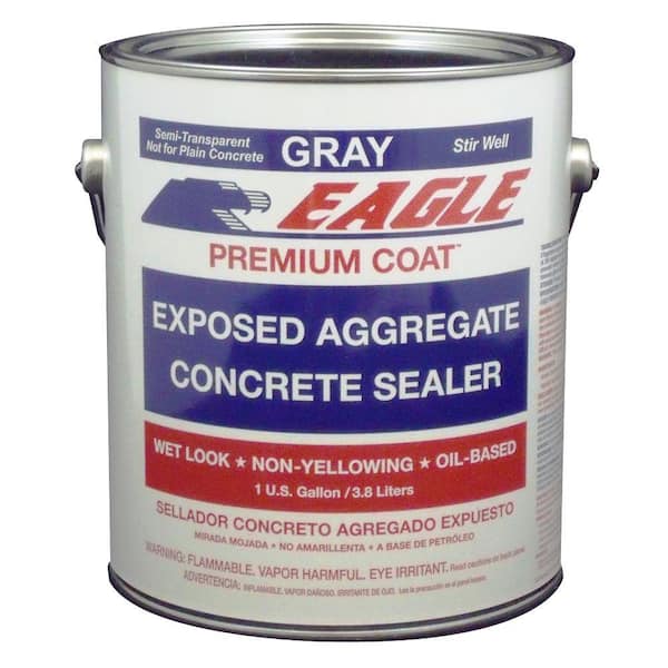 Eagle 1 gal. Premium Coat Gray Semi-Transparent Wet Look Glossy Solvent-Based Acrylic Exposed Chip Aggregate Concrete Sealer