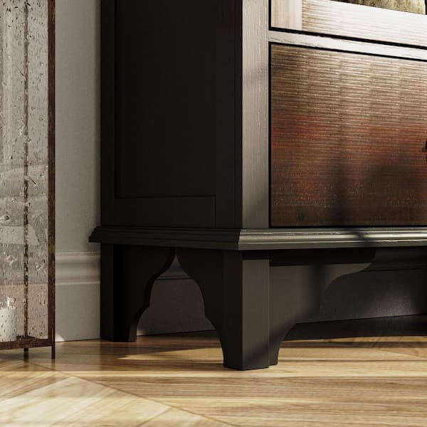 FUFU&GAGA 70.9 in. H Brown Paint Finish Wooden Storage Cabinet