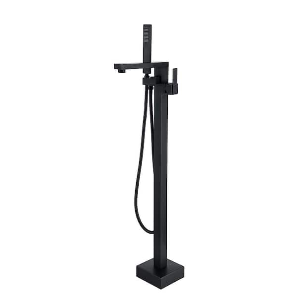 Maincraft Single-Handle Freestanding Tub Faucet with Hand Shower Head in Matte Black