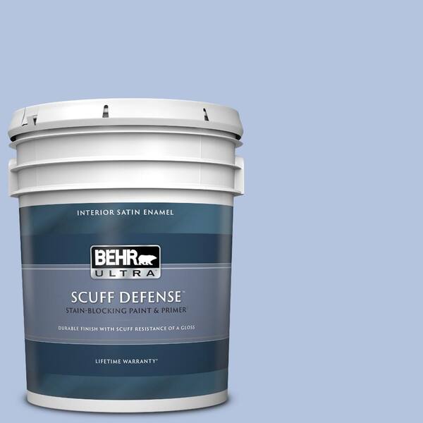 BEHR ULTRA 5 gal. #600C-3 Periwinkle Bud Extra Durable Satin Enamel Interior Paint & Primer