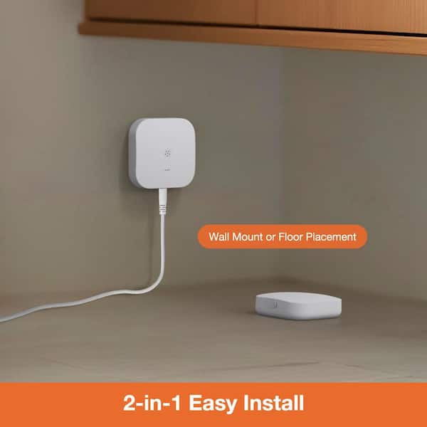 Defiant - Wireless Battery Operated Smart Water Leak Detector with 4 ft. Sensing Cable 1-Pack Powered by Hubspace