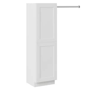 Richmond Verona White 64.5 in. H x 18 in. W x 12 in. D Plywood Laundry Room Wall Cabinet Tower and Rod with 2 Shelves