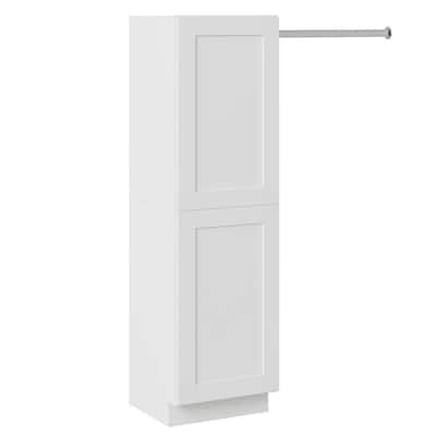 MILL'S PRIDE Richmond Verona White 64.5 in. H x 18 in. W x 12 in. D Plywood Laundry Room Wall Cabinet Tower and Rod with 2 Shelves Richmond Verona White 64.5 in. H x 18 in. W x 12 in. D Plywood Laundry Room Wall Cabinet Tower and Rod with 2 Shelves